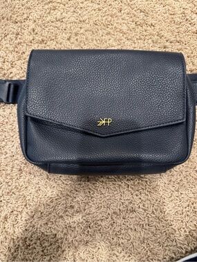 Navy Leather Crossbody Belt Bag by Freshly picked.
